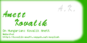 anett kovalik business card